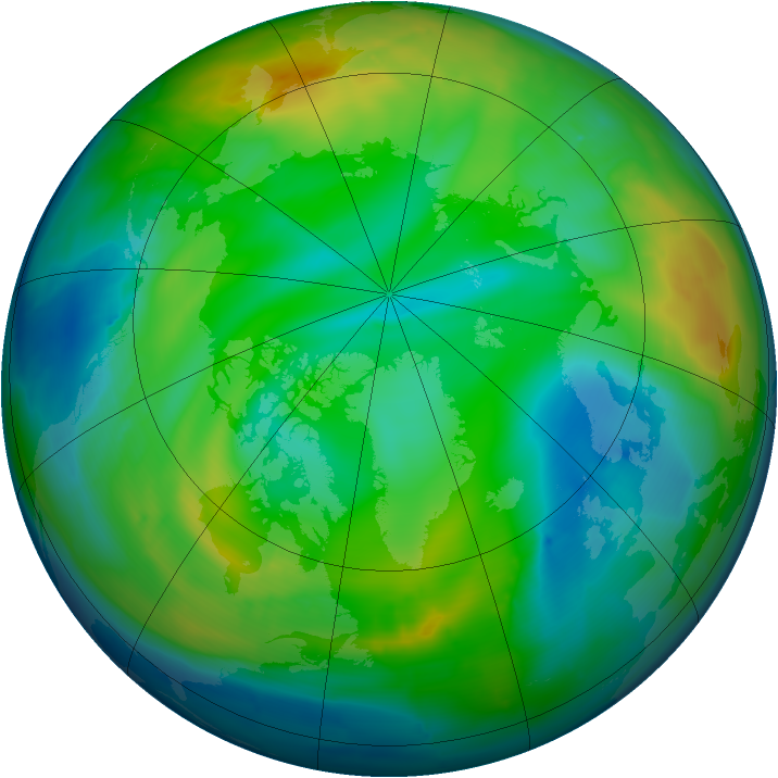 Arctic ozone map for 10 December 2013